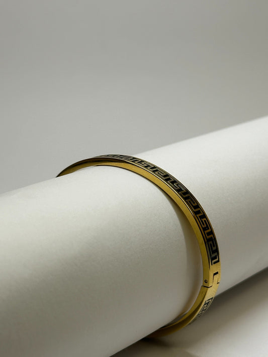 Greek Key Gold Bangle Zyro