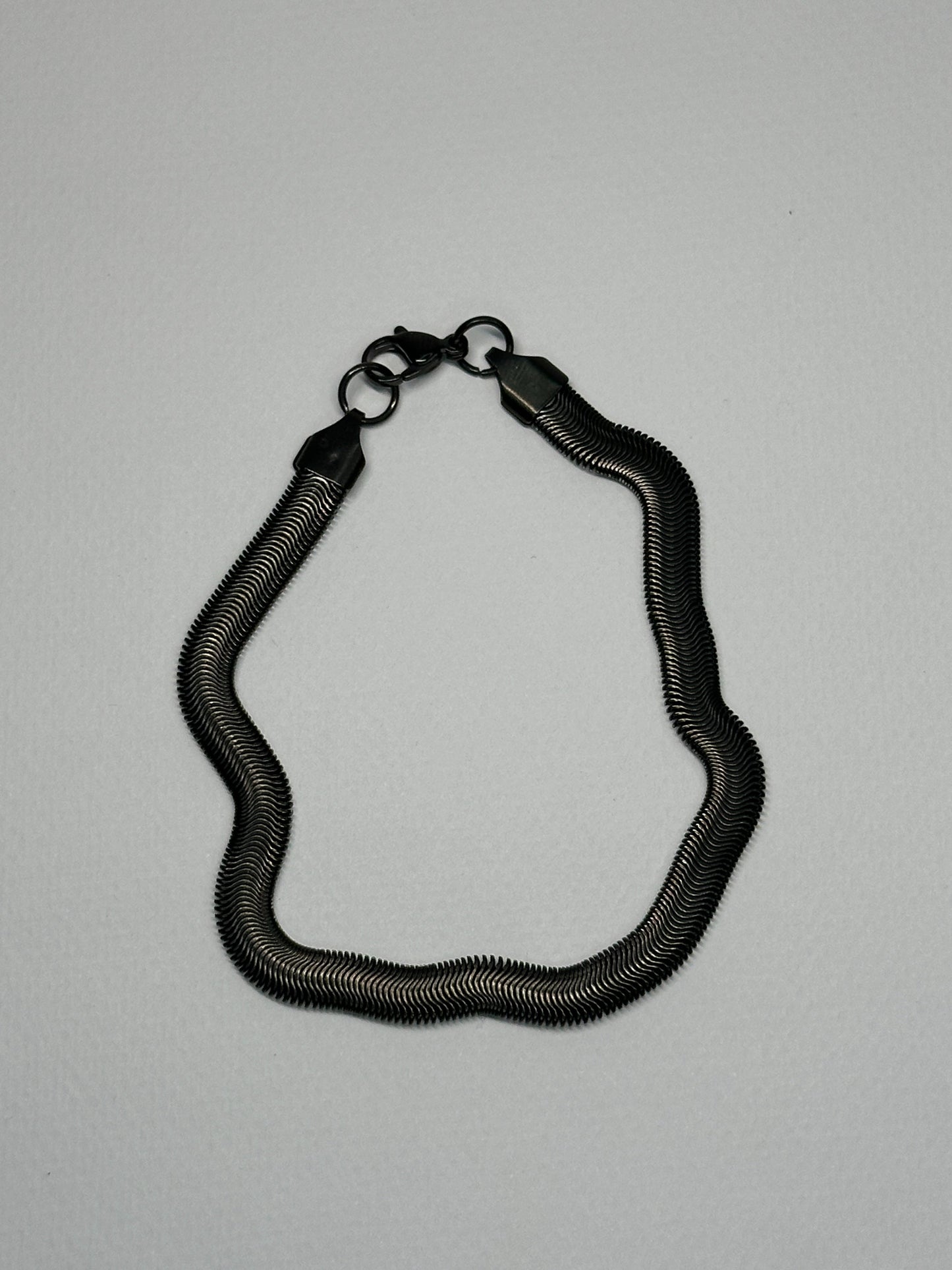 Sleek Black Snake Chain Bracelet Zyro