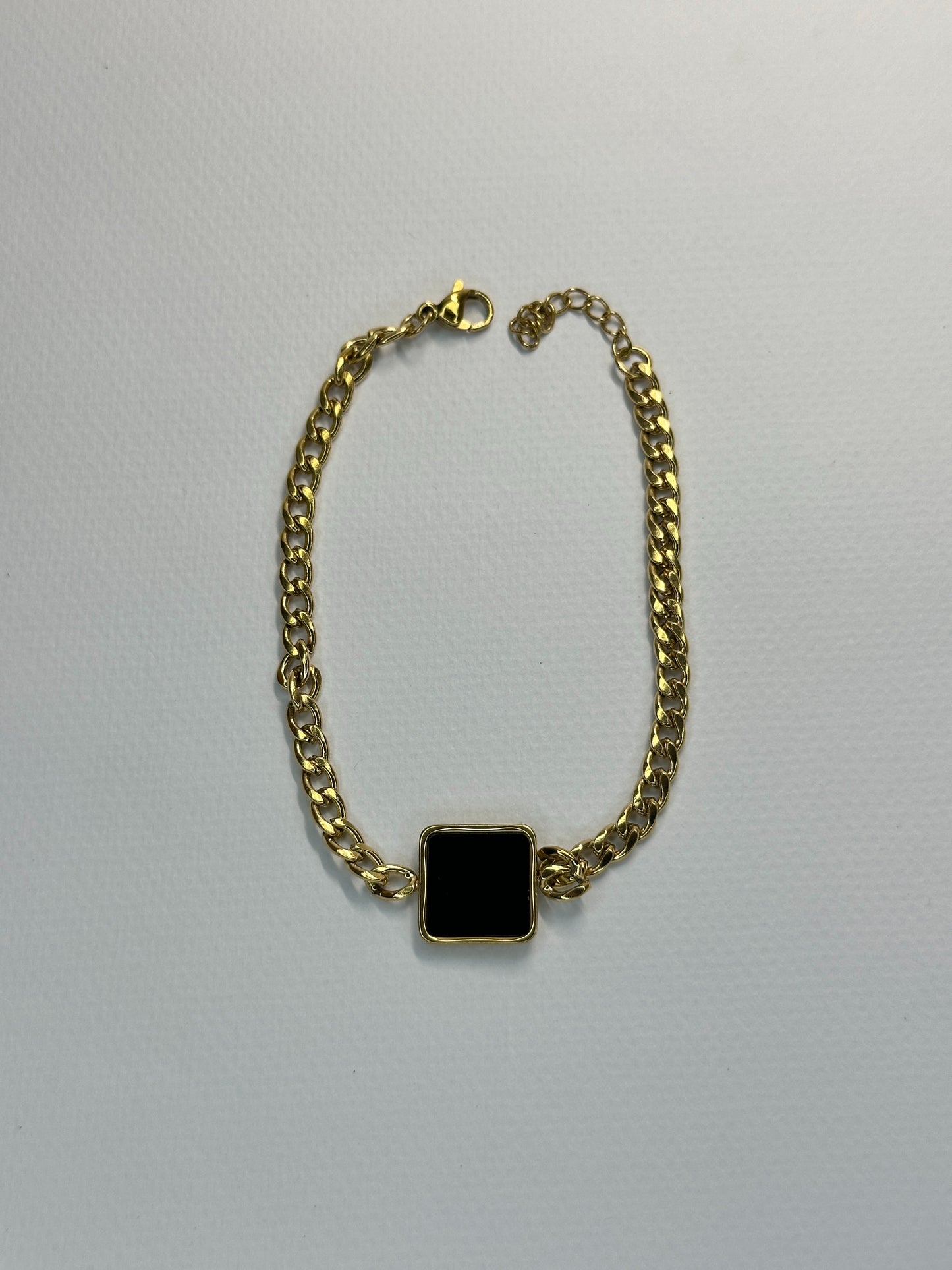 Black Square Charm Bracelet Zyro
