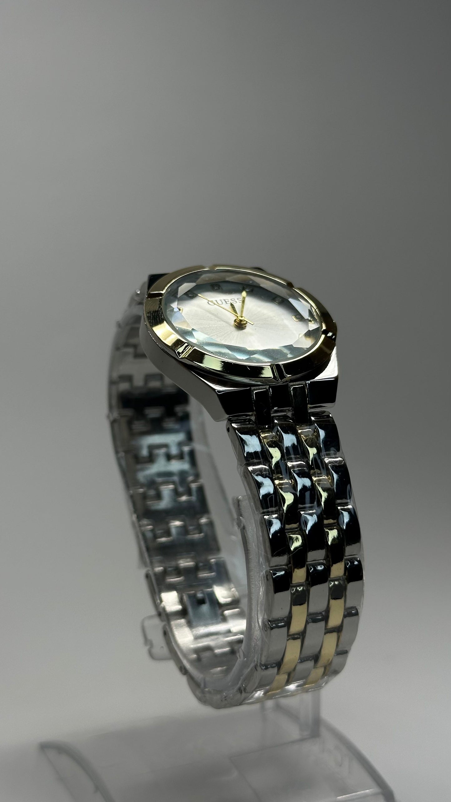Dazzling Two-Tone with Crystal Accents