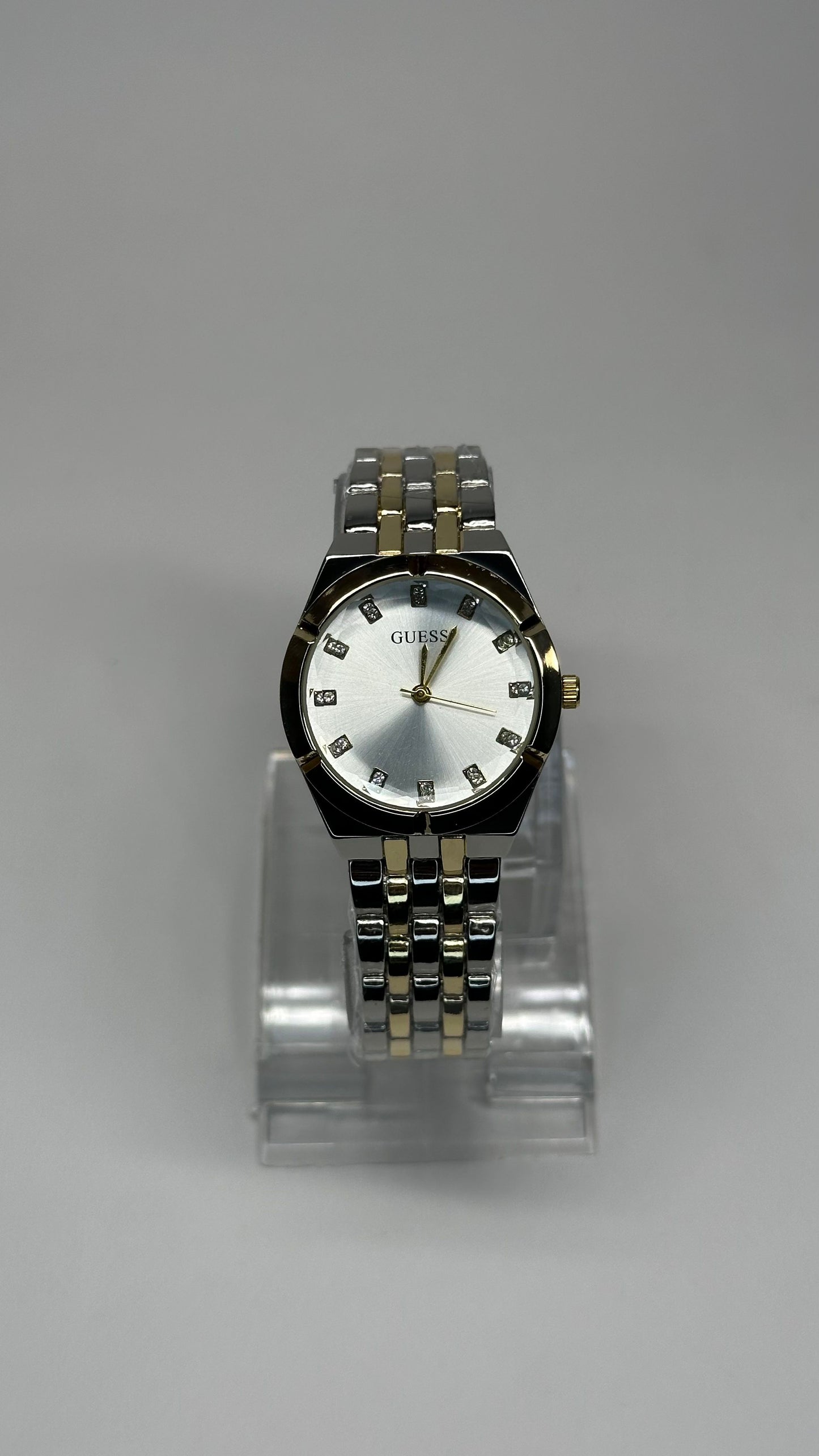 Dazzling Two-Tone with Crystal Accents