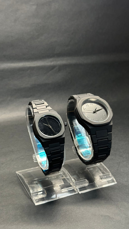 Black Arabic Couple Watch Set