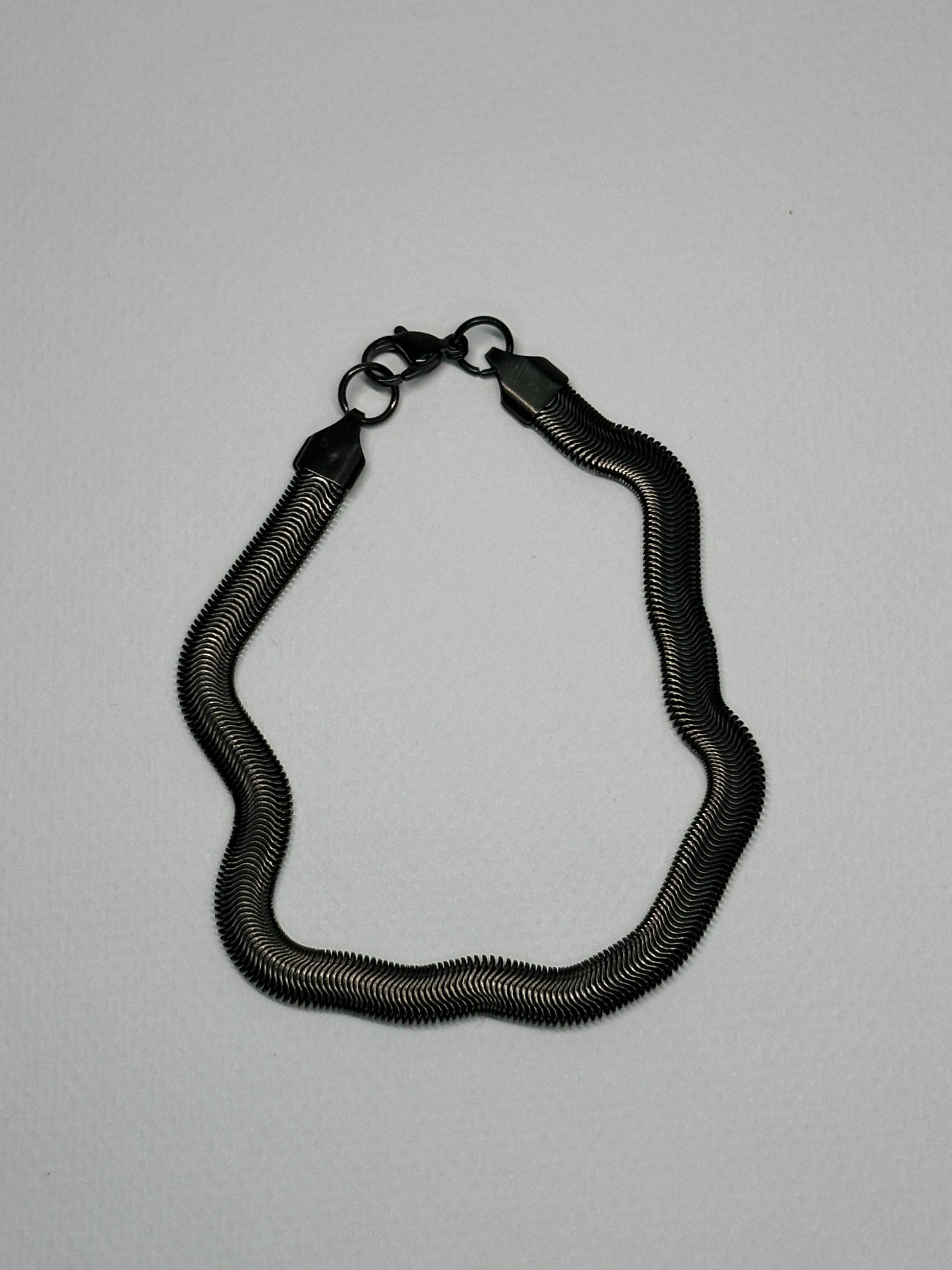 Sleek Black Snake Chain Bracelet Zyro