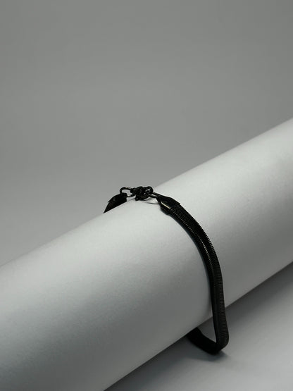 Sleek Black Snake Chain Bracelet Zyro