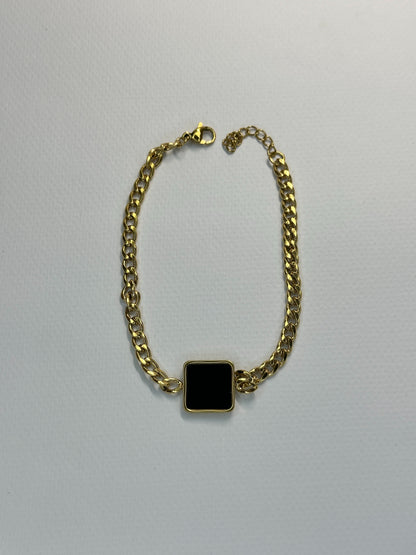 Black Square Charm Bracelet Zyro