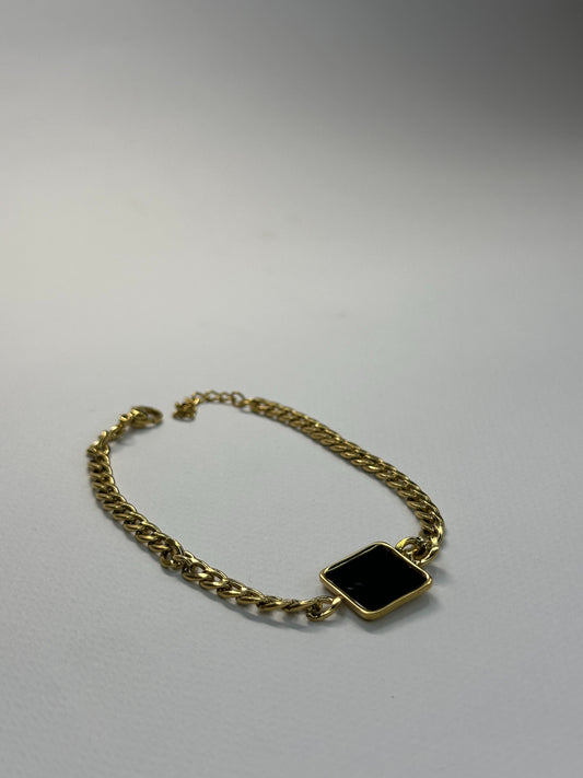 Black Square Charm Bracelet Zyro