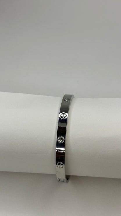 Radiant Charm Bangle with Crystal Detailing