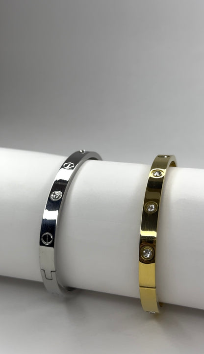 Radiant Charm Bangle with Crystal Detailing