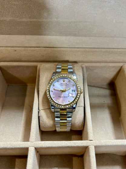 Rolley Jubilee Chain with Crystal Bezel – Ladies Edition - Zyro