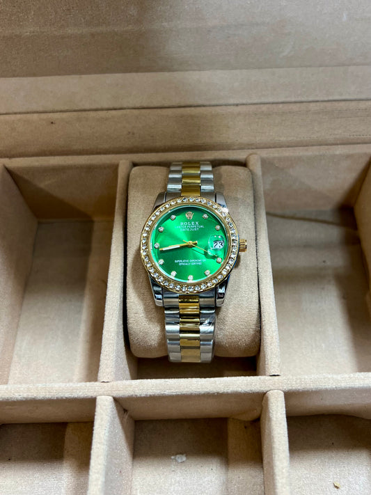 Rolley Jubilee Chain with Crystal Bezel – Ladies Edition - Zyro